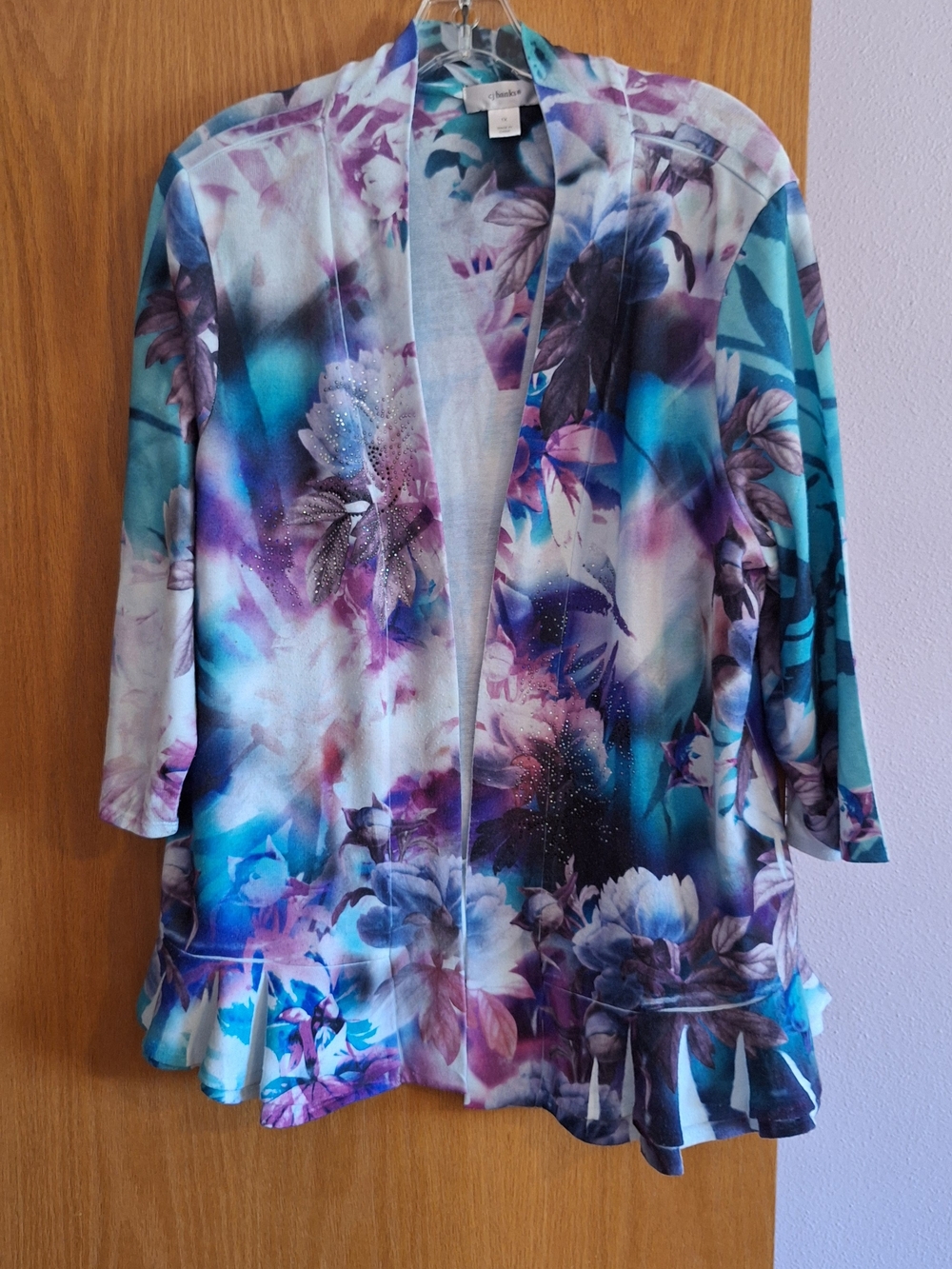 Floral Watercolor Open Cardigan